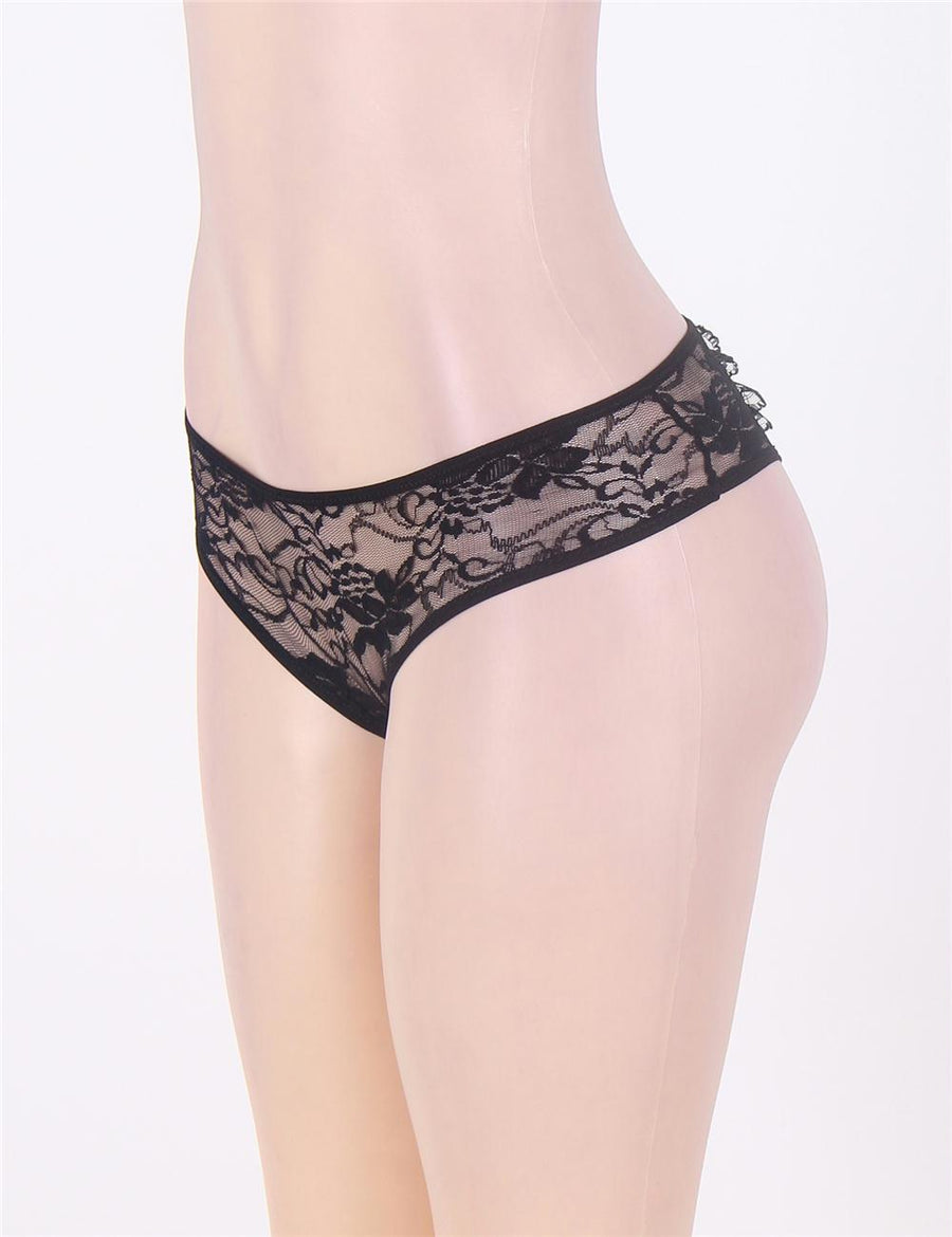 Open Crotch Black Lace Panty