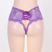 Purple Open Crotch Sexy Lace Panty