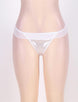 White Mesh Big Bow Ruffled Thong