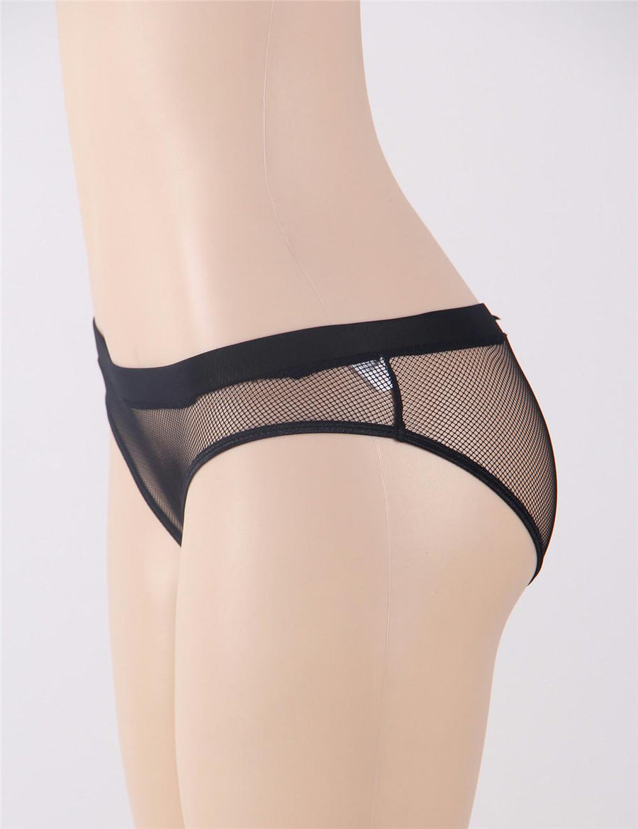 Sexy Red Netted Open Back Hipster Panty