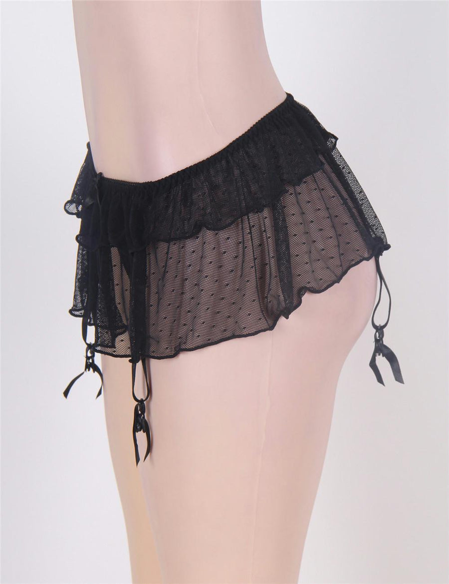 Mini Skirt With Garter Belt