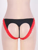 Heartbreaker Black Open Back Panty With Red Trimmed Lace