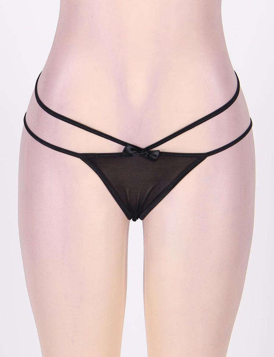 Black Comfy Transparent Net Panty