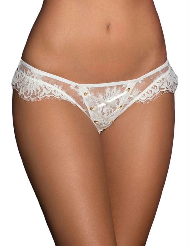 White Ribbon Eyelashes Lace Panty