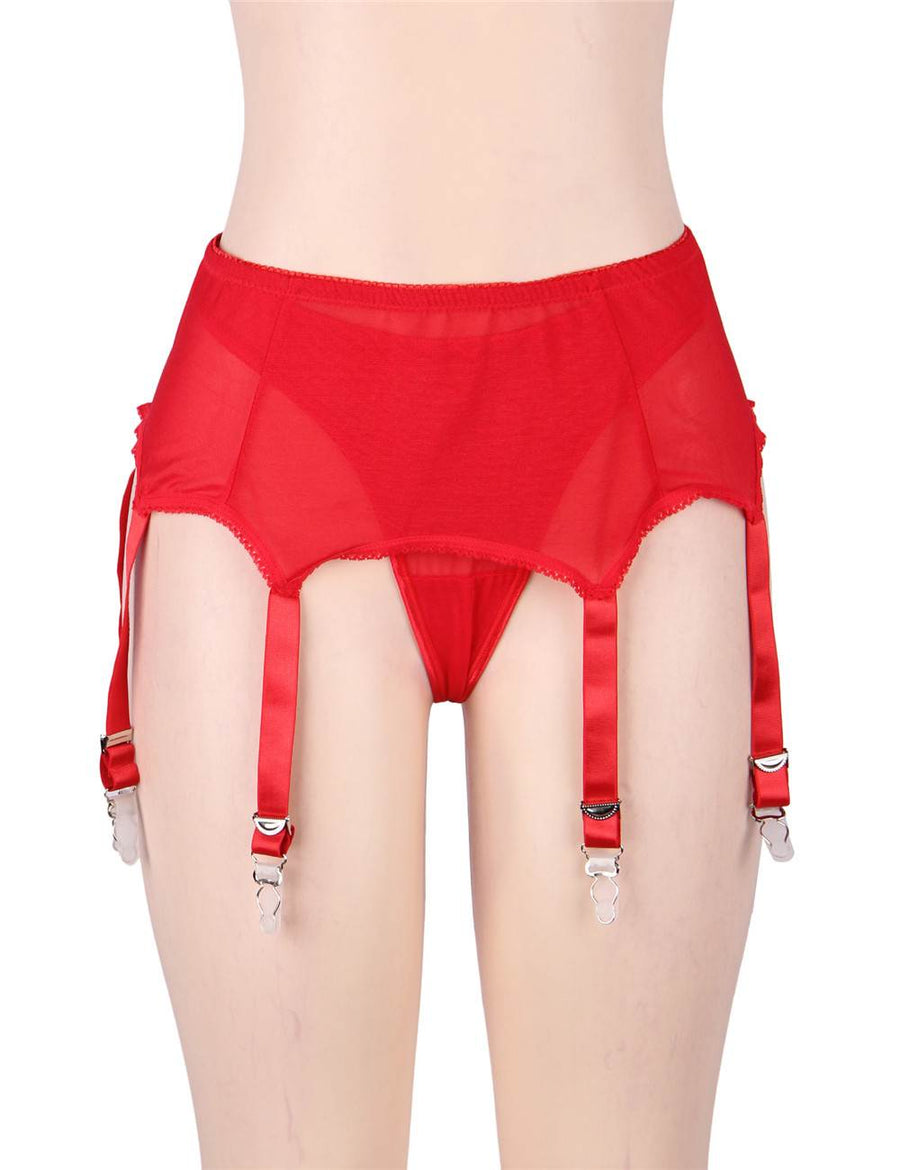 Red Sexy Lace Garter Panty
