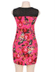 Short Sleeve Pink Flower Print Dresses