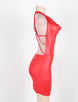 Red Strappy Back Halter Dress