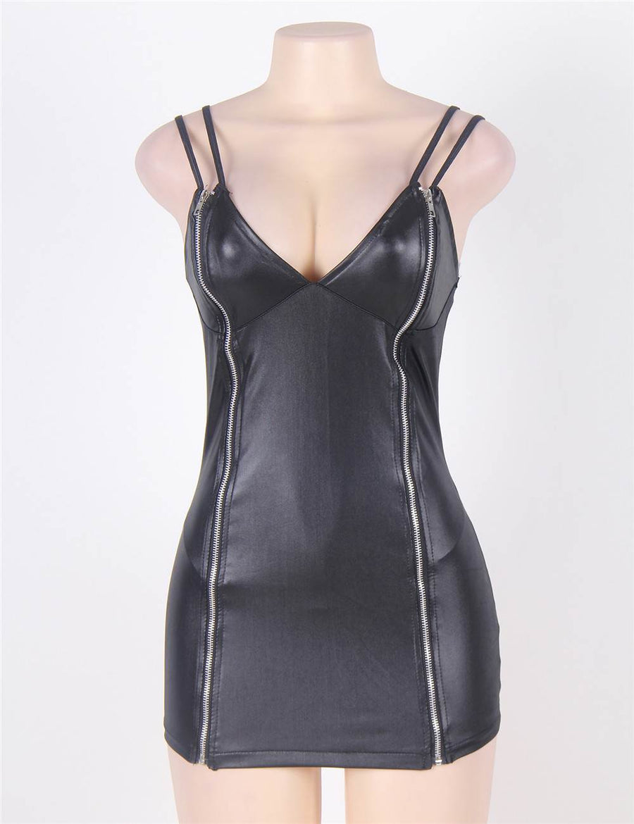 Wholesale black leather dress