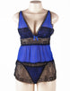 Plus Size Lace  V- Neck Plus Size Babydoll