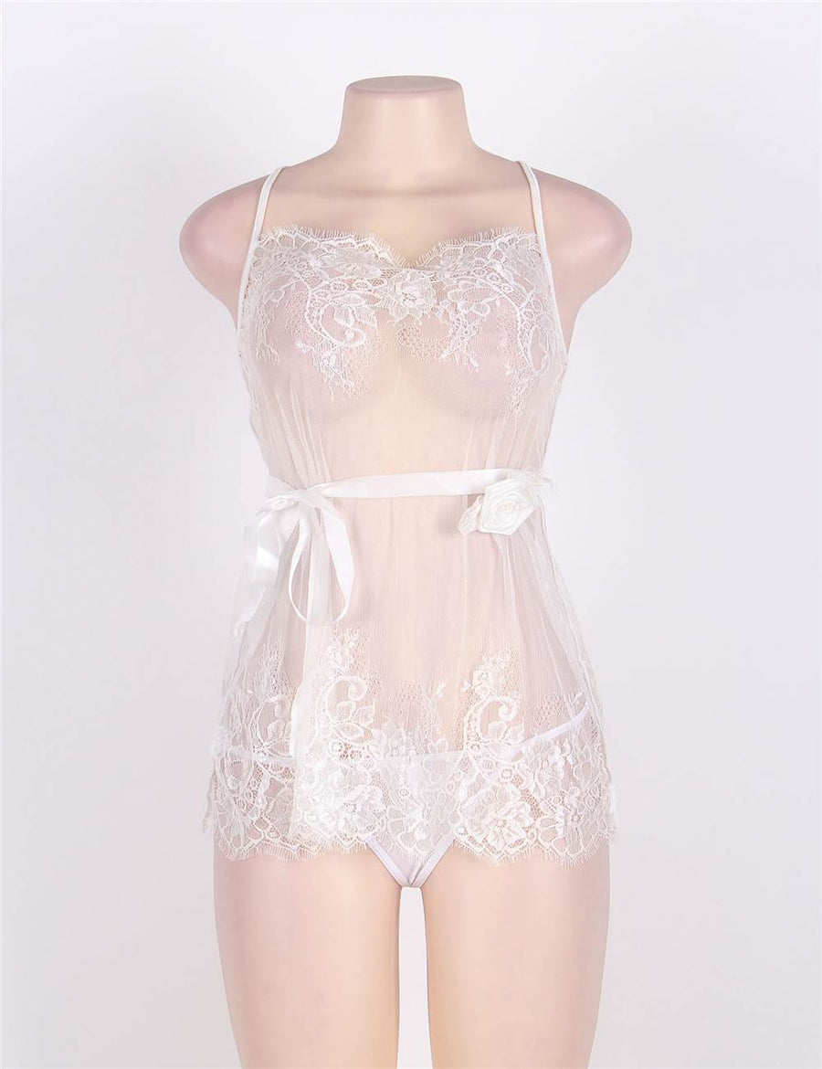 Ivory Lace Babydoll and G-String
