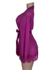 Plus Size Purple Lace Trim Robe With Thong