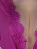 Plus Size Purple Lace Trim Robe With Thong