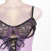 Purple Plus Size Cross-Dye Lace Peek-A-Boo Cup Chemise