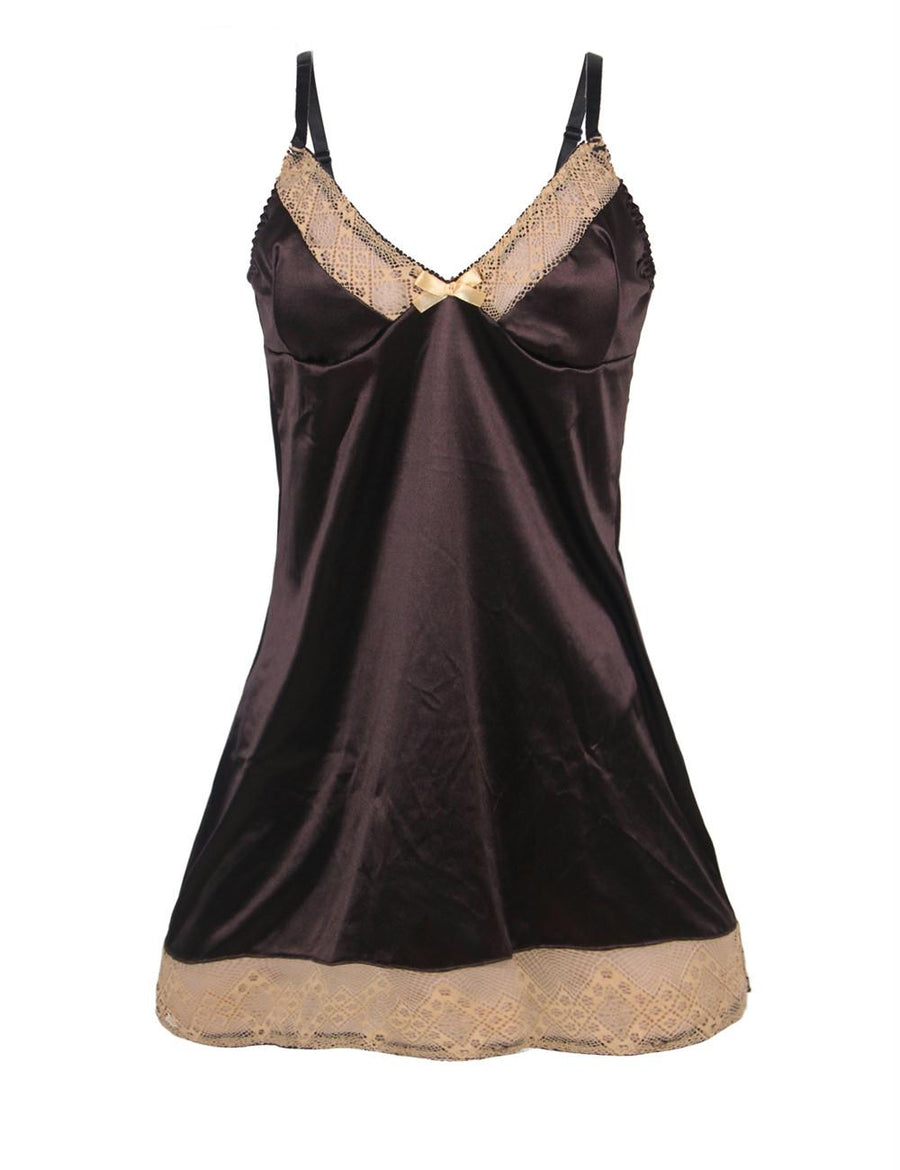 Plus Size Brown Gored Babydoll