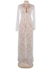 Plus Size White Delicate Lace Long Sleepwear Gown