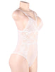Plus Size White Delicate Emboss Lace Teddy