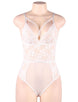 Plus Size White Delicate Emboss Lace Teddy