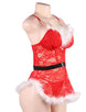 Plus Size Red Christmas Plush Decoration Romper Costume Teddy