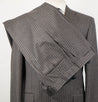 Striped Wool 2 Button Suit - Brown