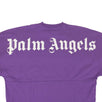 Cotton Loose Logo Over Short Sleeve T-Shirt - Purple