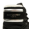 High Top Fur Lined Canvas & Leather Sneakers - Black