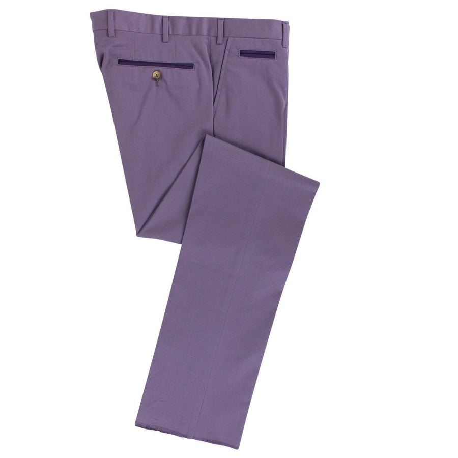 Purple Cotton Blend Dress Pants