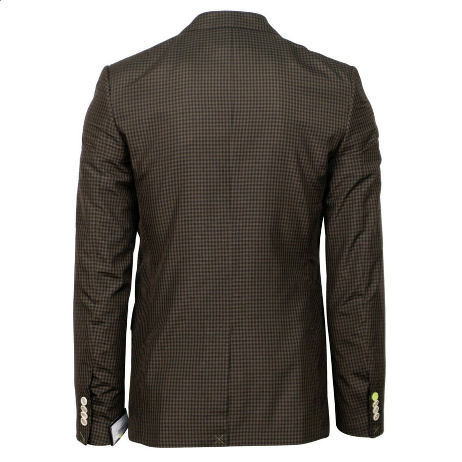 Drop 10 Gingham Check Silk 2 Button Sport Coat - Brown