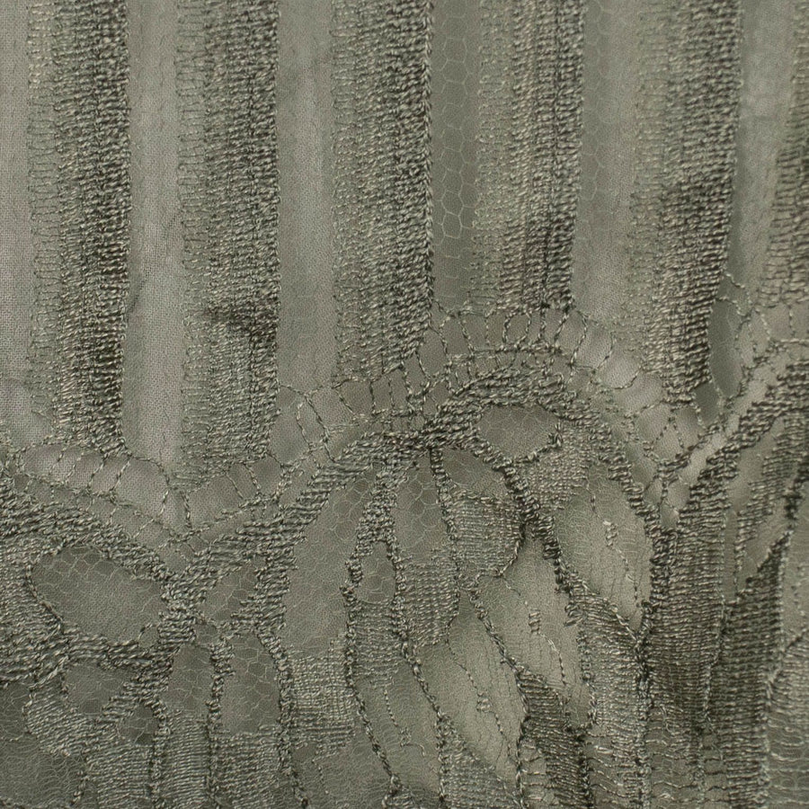 Lace Mid-Length Shirt Dress - Olive