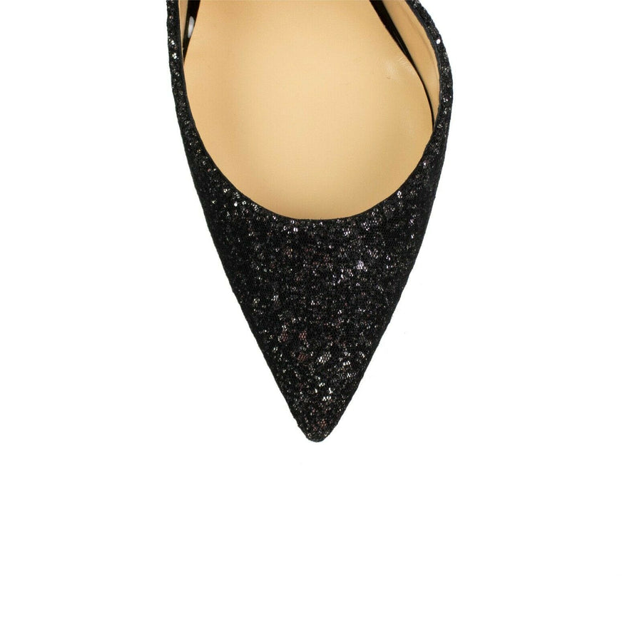 Iriza Glitter Half D'orsay 100mm Pumps - Black