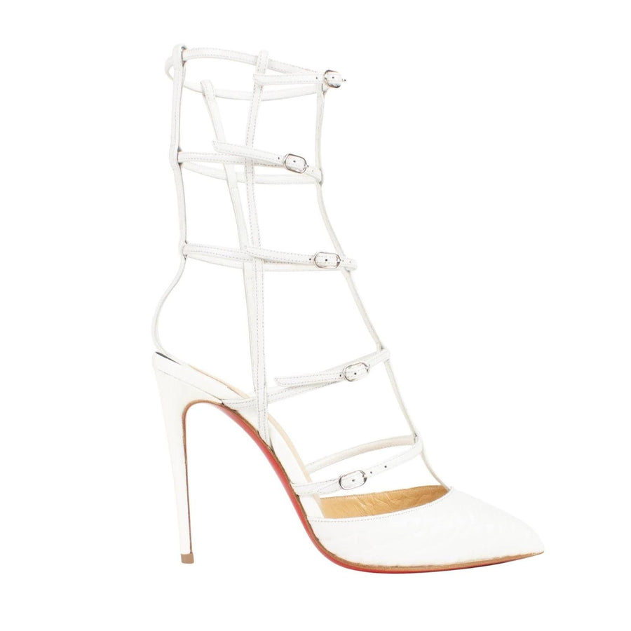 Kadreyana 100mm Caged Sandal Pumps - White