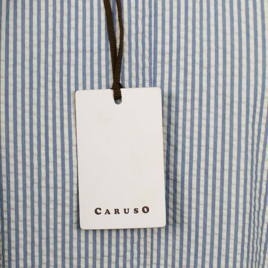 Drop 8 Striped Two Button Cotton Sport Coat - Light Blue