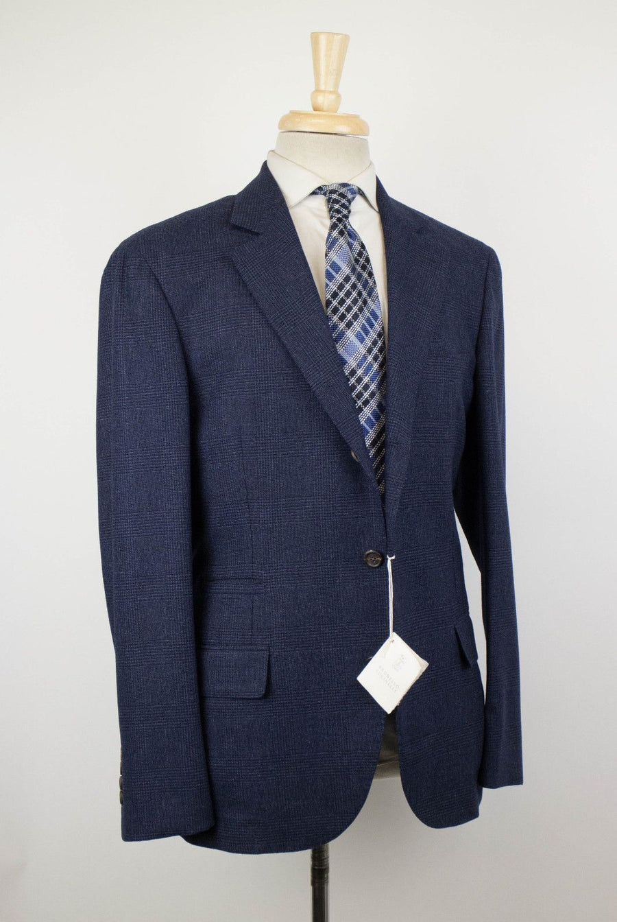 Plaid Wool Blend 3/2 Sport Coat - Blue