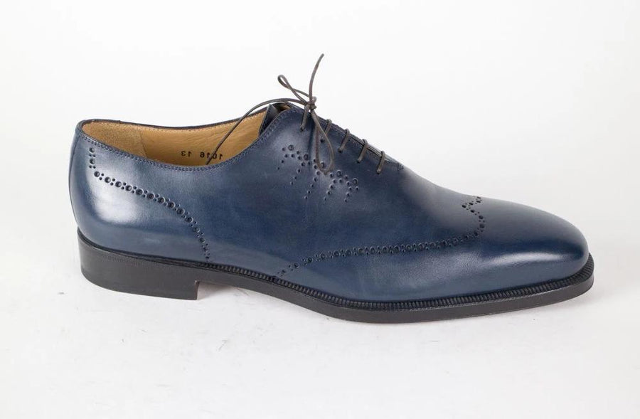 Leather Wingtip Oxfords - Blue