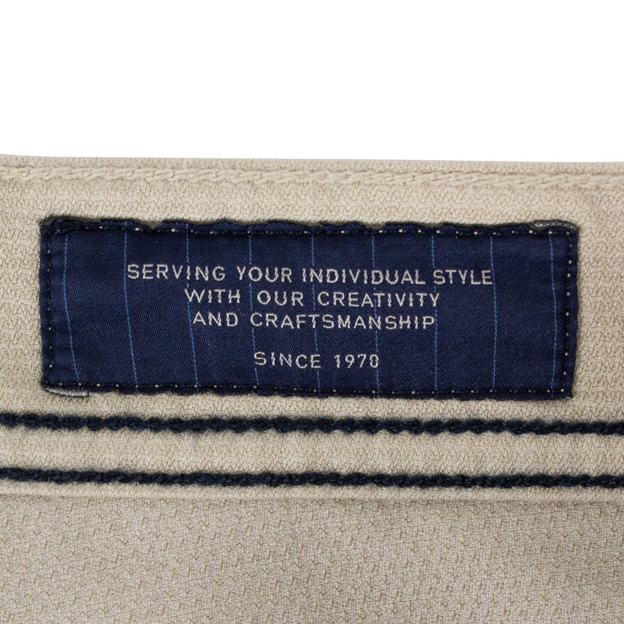 Beige Cotton Blend Pants