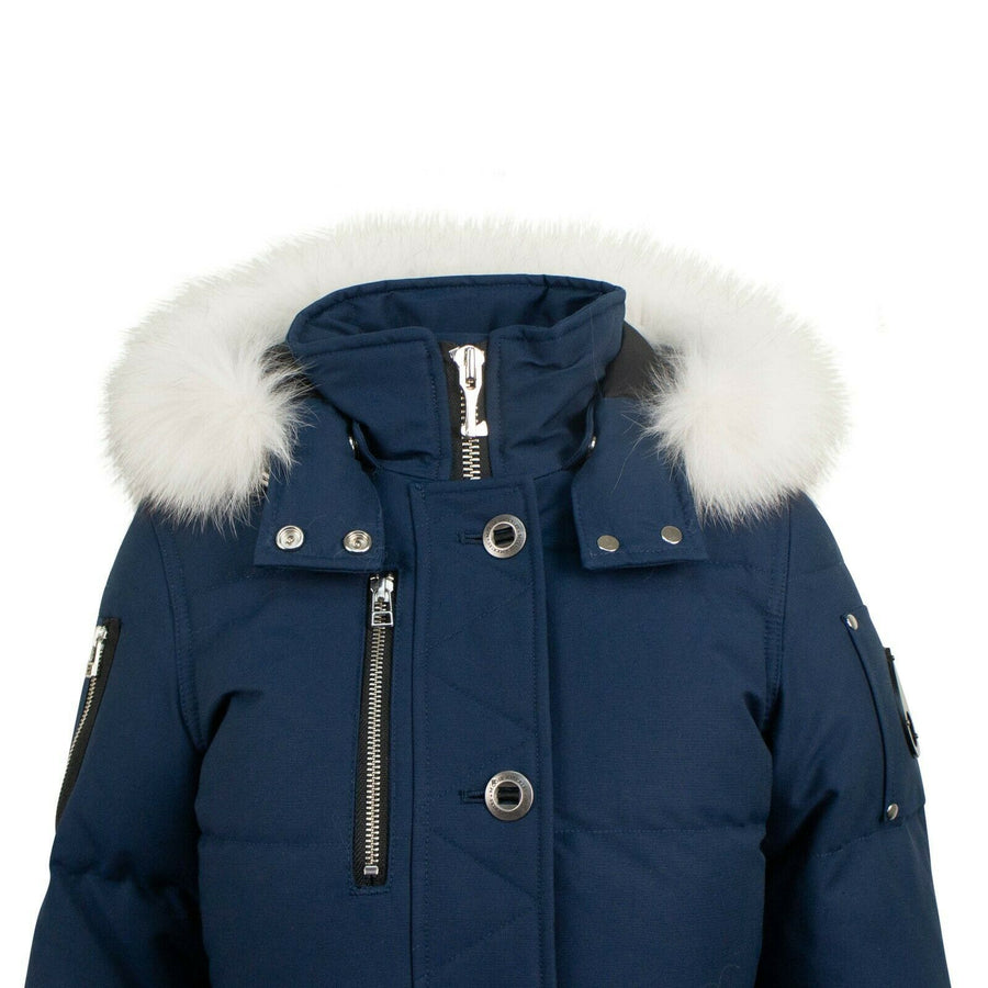 Women's '3Q' Short Hooded Down Coat - Jasper Blue