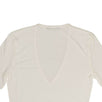 Short Sleeve Deep V Neck Knit T-Shirt - White