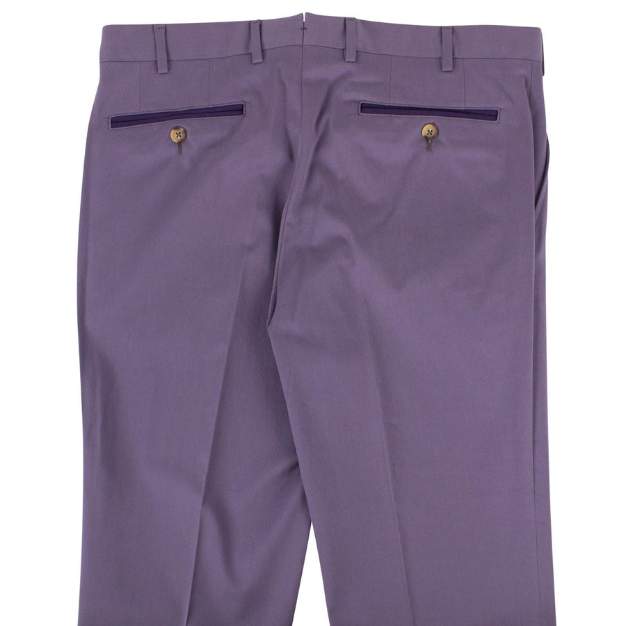Purple Cotton Blend Dress Pants