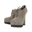 Suede Laced Platform Pumps  - Gray