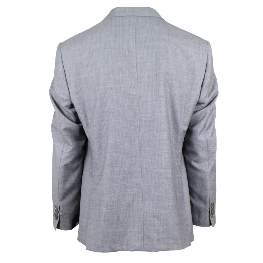 Striped Wool Two Button Suit - Light Gray