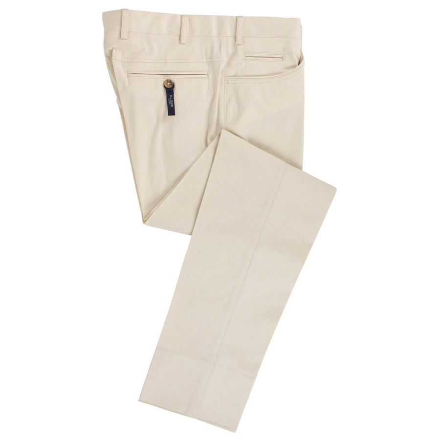 Cream Cotton Blend Dress Pants
