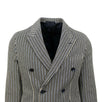 Striped Cotton Double Breasted Sport Coat - Blue