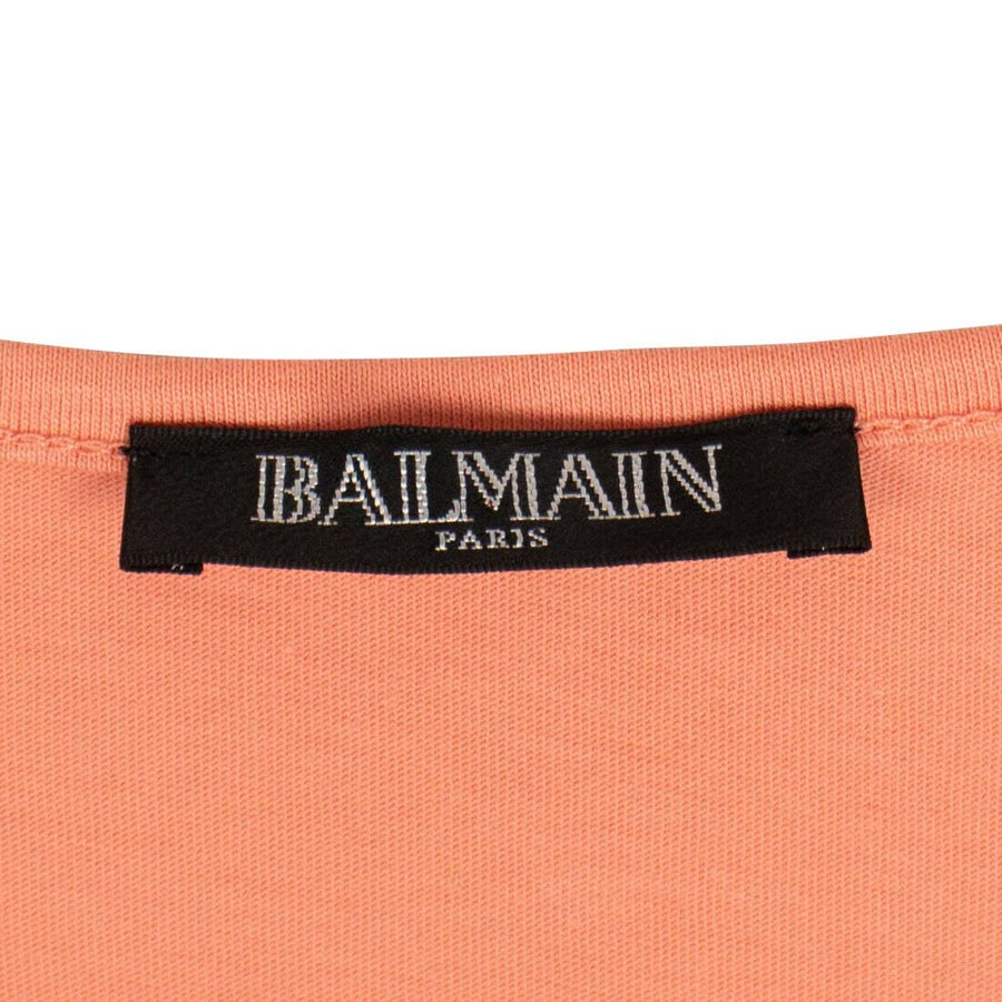Sleeveless Cotton Logo T-Shirt - Peach