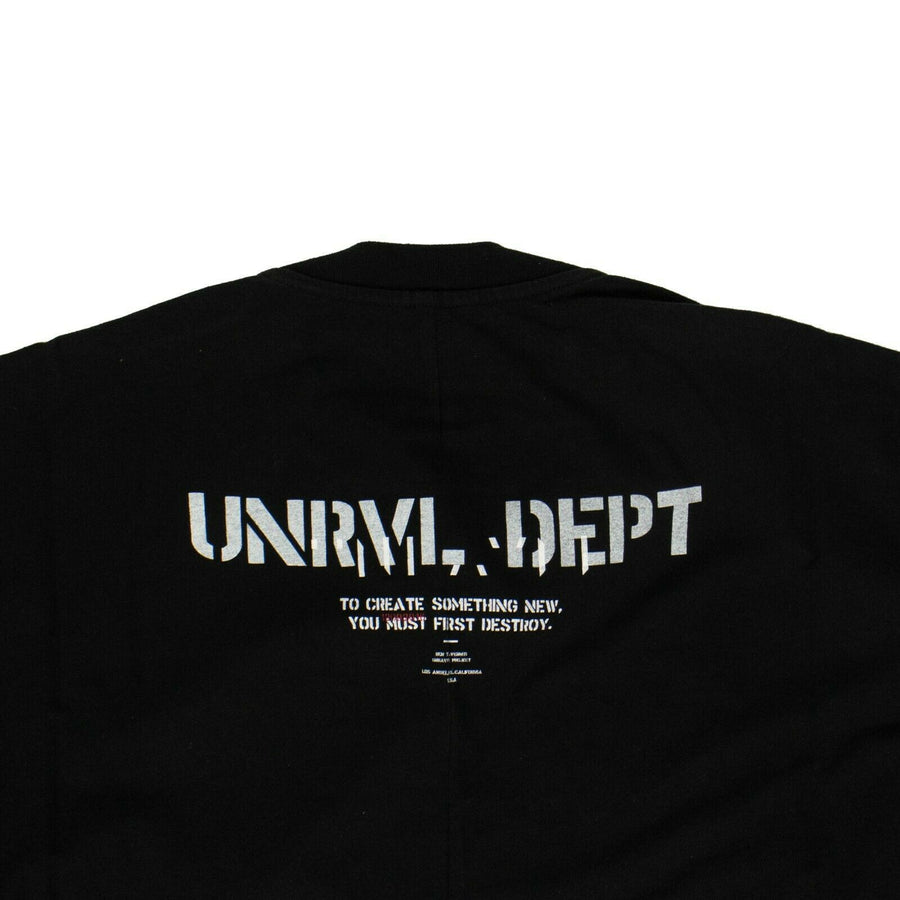 Cotton Back Print Long Sleeve T-Shirt - Black