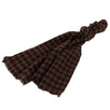 Luxurious Men's Brown Checked 100% Wool Scarf