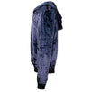 Velour Half Zip Pull Over Hoodie - Navy