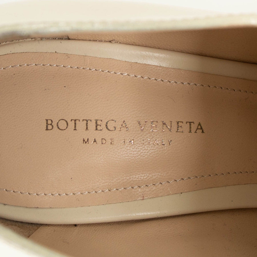 Leather Flap Front and Bow Heels - White