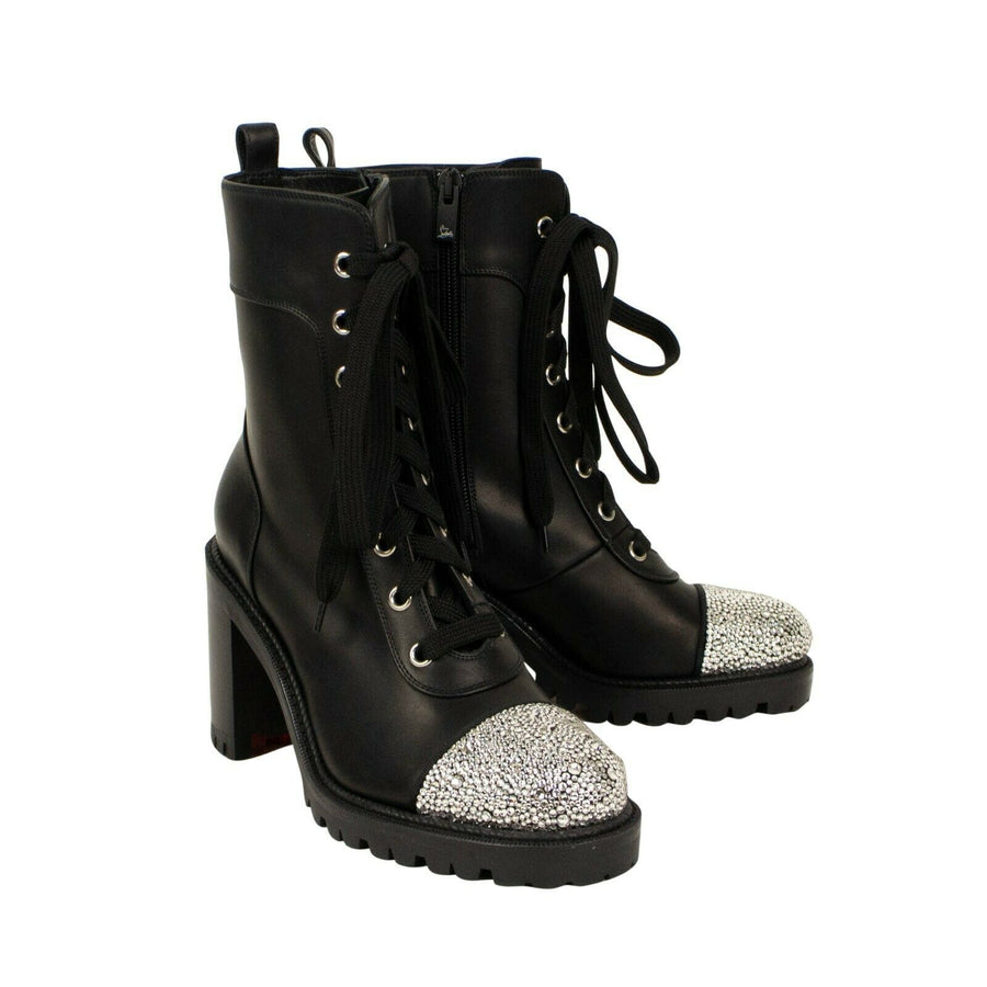 'TS Croc' Crystal-Cap Booties - Black