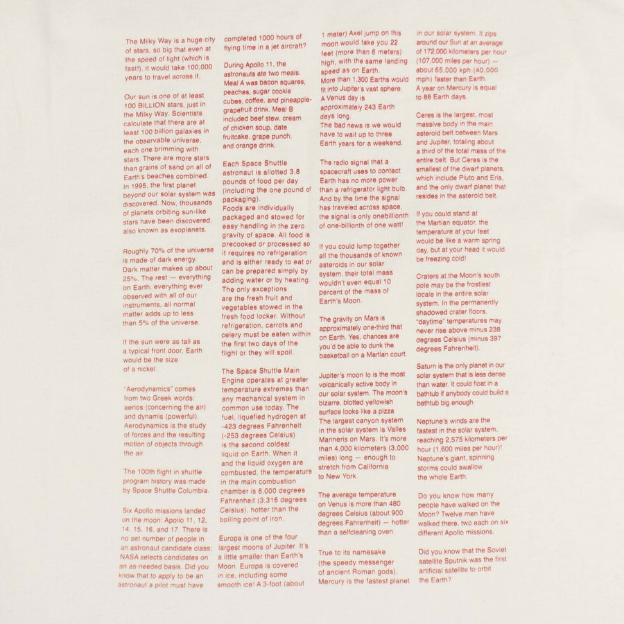 Cotton NASA Facts Long Sleeves T-Shirt - White