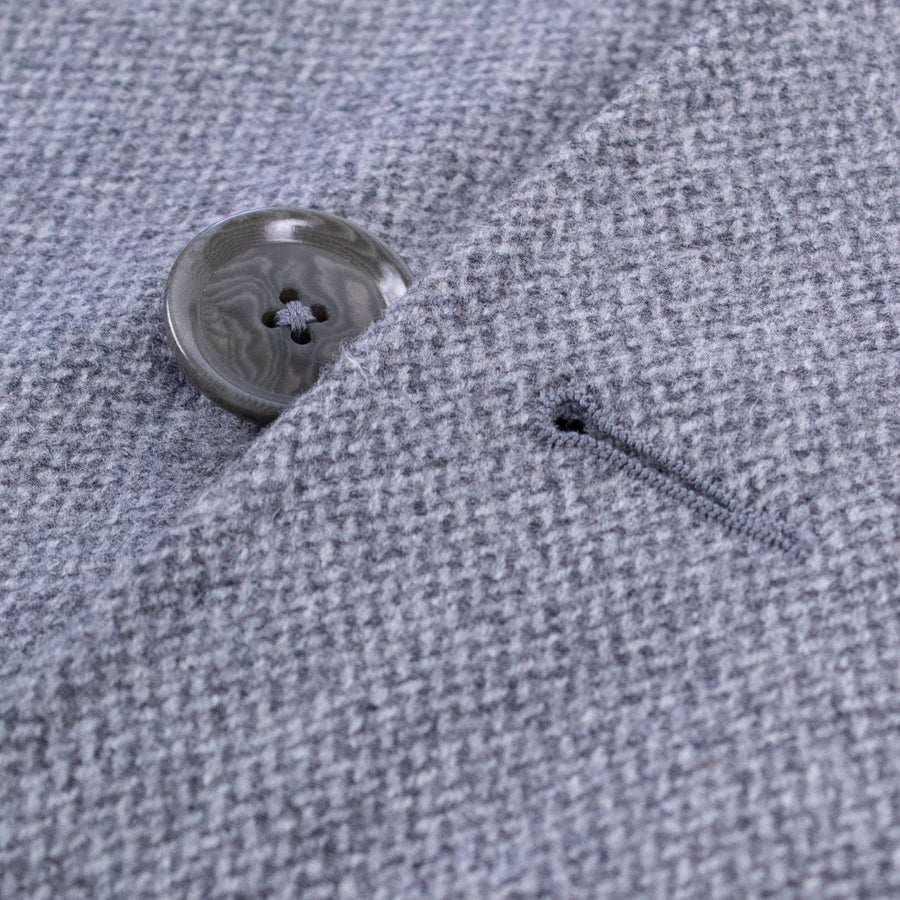 Gray Tweed Wool Slim Fit Coat