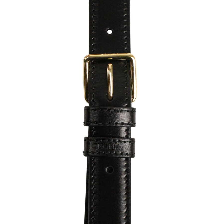 Calfskin Leather Medium Triomphe Cross Body Bag - Black